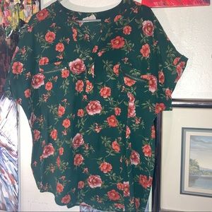 Flower + Feather blouse Sz 3XL